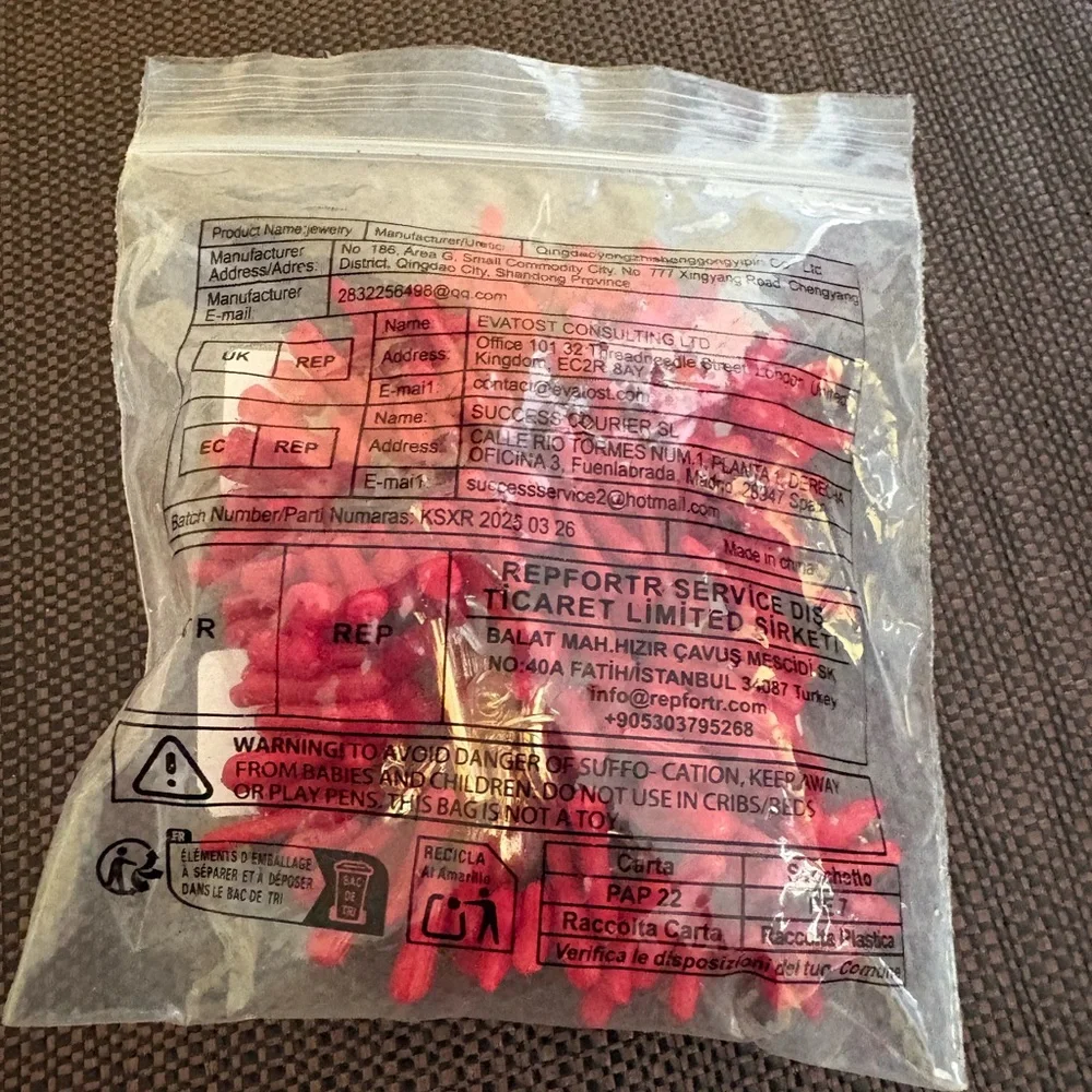 New Red Coral and Gold Faux Pearl Necklace and Bracelet Set - Picture 14 of 15